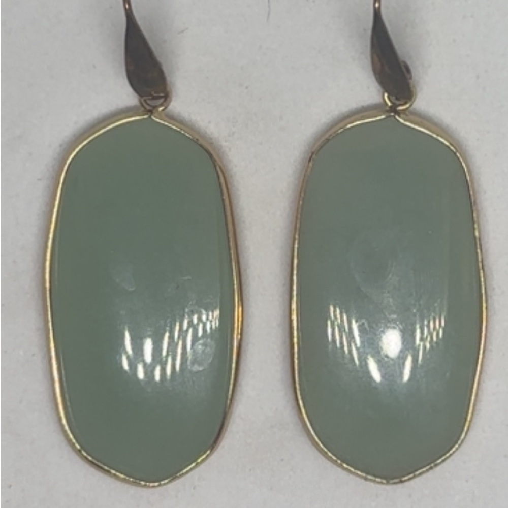 Aventurine Green and Gold Drop Earrings